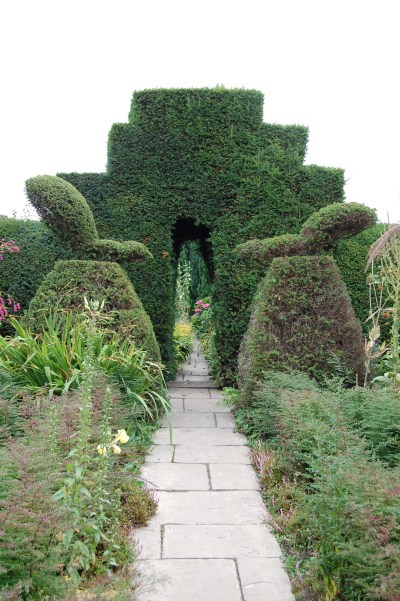 A yew ziggurat.
