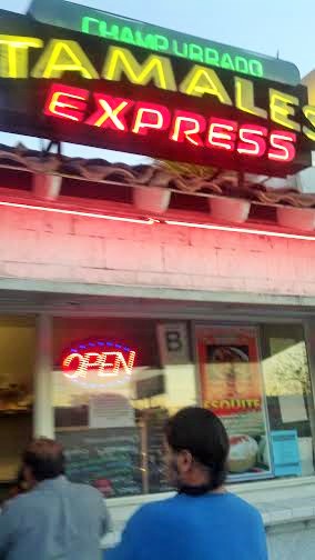 At Me Gusta Gourmet Tamales, you can buy your tamales warm or cold through a window that opens on to the sidewalk.