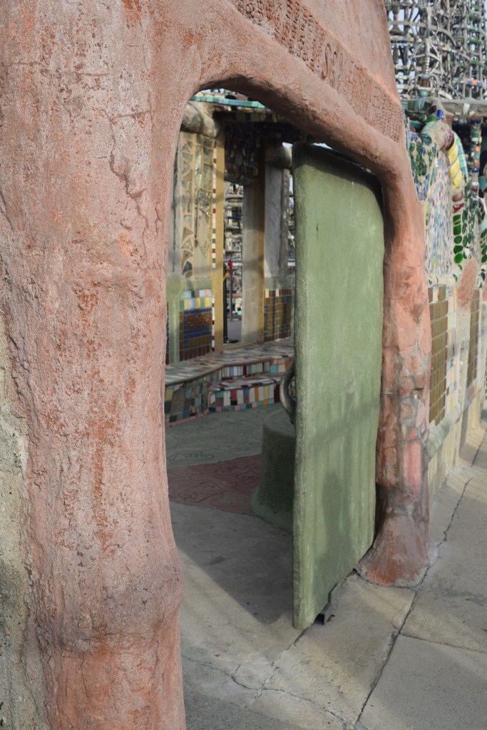 Rodia's bungalow burnt down, but the entrance remains.