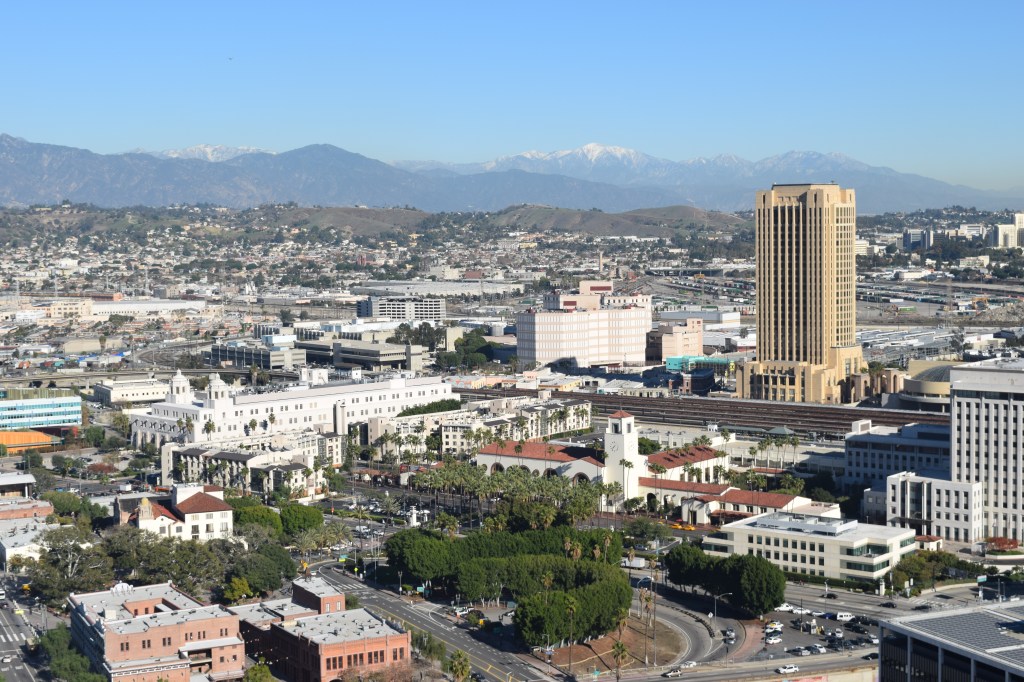 A view of the mountains that encircle LA.
