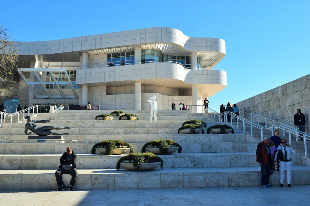 You have to  take a tram from the parking garage to the campus. This is the scene that greets you when you get off the tram.