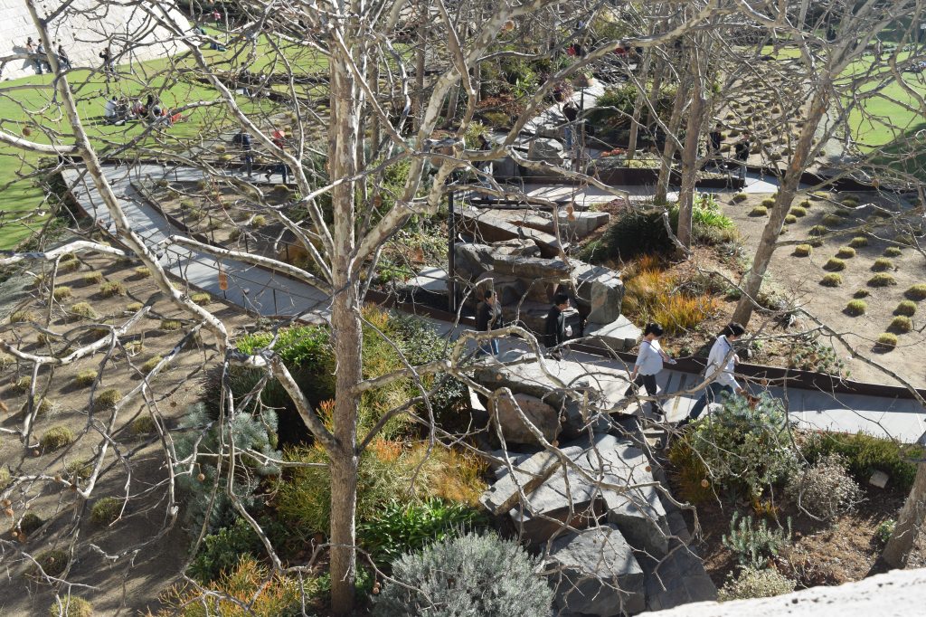 Artificial garden stream. 