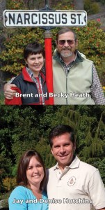 Brent and Becky Heath with Jay and Denise Hutchins of Brent and Becky's Bulbs.