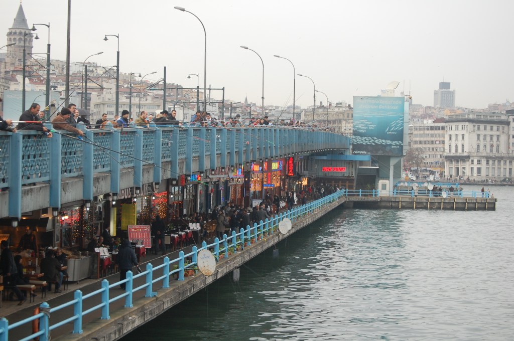 Fishermen on the Galata Bridge. 