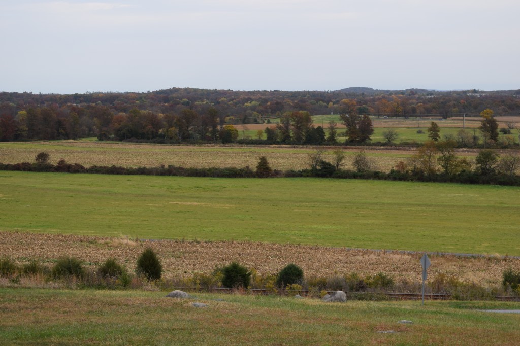 The view from McPherson Ridge, which saw fighting on the first day of the battle.